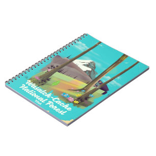 Wasatch-Cache National Forest Utah vacation poster Spiral Notebook