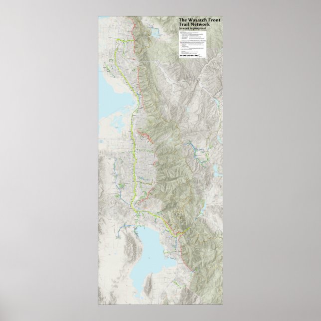 Wasatch Front Trail Network Map Poster (Front)
