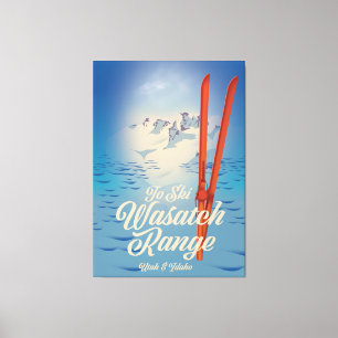 Wasatch Range Utah & Idaho Ski poster Canvas Print