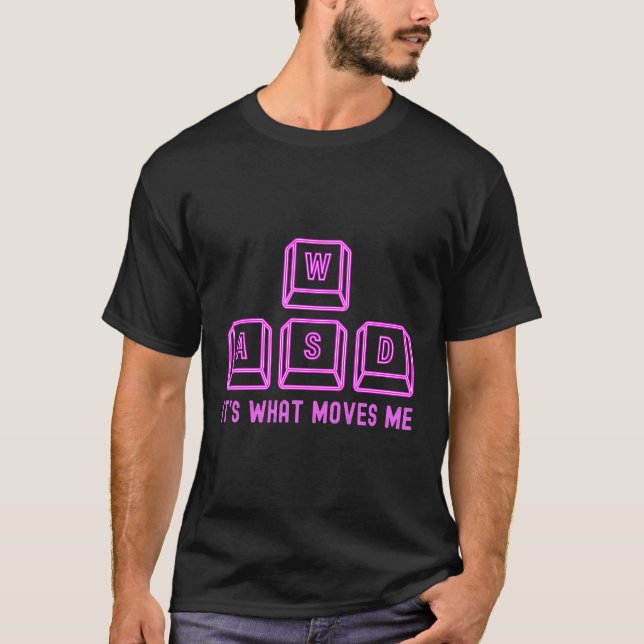 Wasd Computer Keyboard Funny Pc Gamer Console Vide T-Shirt (Front)