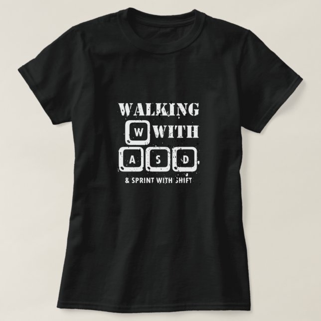 WASD - Gamers Only PC Keyboard Design T-Shirt (Design Front)