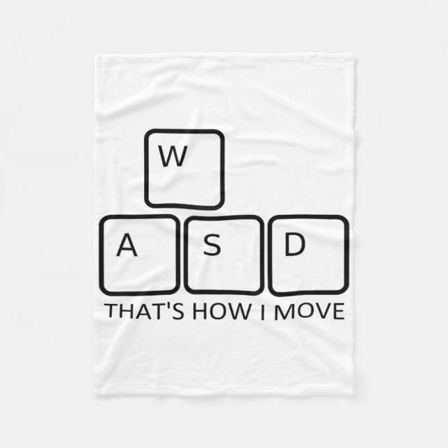 Wasd Gaming Design - Iconic Pc Gamer Keyboard Grap Fleece Blanket (Front)