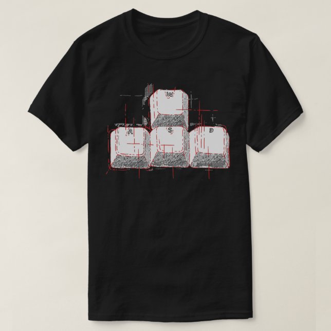 WASD Keys Computer Gaming - PC Gamer T-Shirt (Design Front)