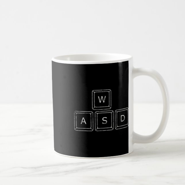 Wasd Pc Gamer Keys Computer Gaming Gift  Coffee Mug (Right)