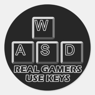 WASD - Real Gamers Use Keys Classic Round Sticker
