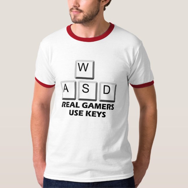 WASD - Real Gamers Use Keys T-Shirt (Front)