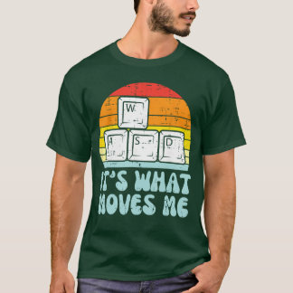 WASD What Moves Me PC Gaming Retro Gamer Men Boys T-Shirt