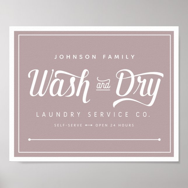 Wash and Dry Laundry Sign (Customise it!) (Front)