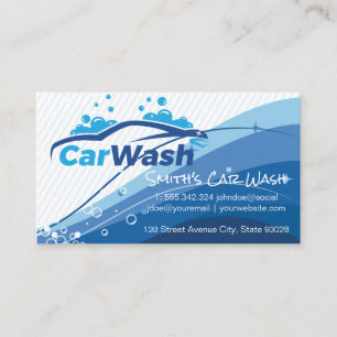 Wash Auto Car Care Soap Bubbles Business Card
