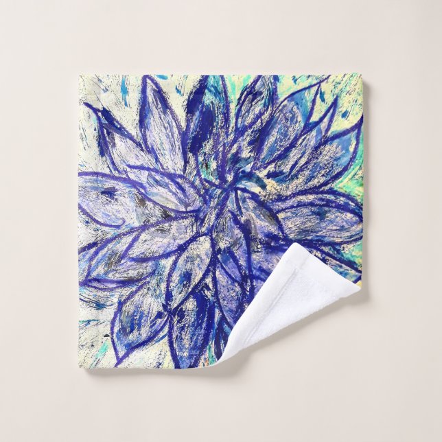 Wash Clod Rare Blue Dalhia Cloth (Wash Cloth)