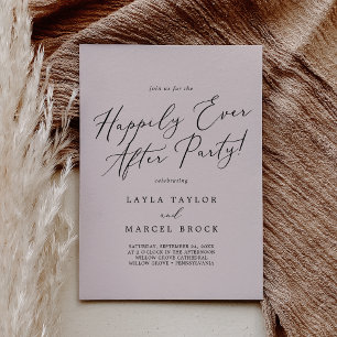 Wash Coordinate Blush Happily Ever After Party Invitation