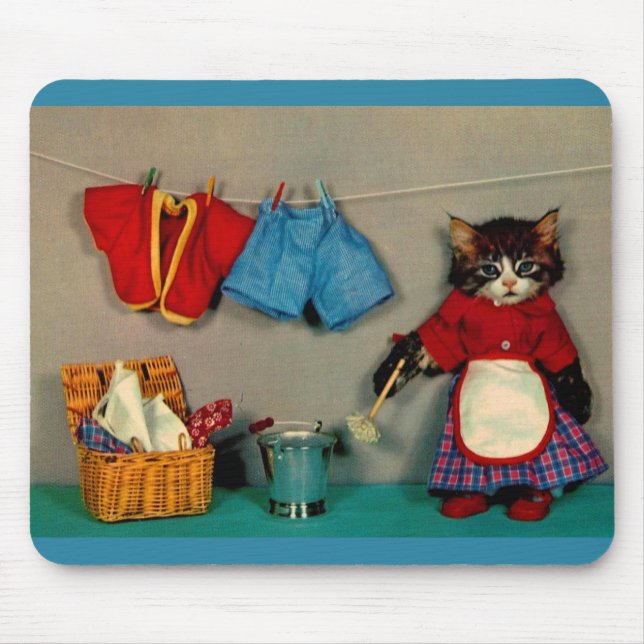 wash day for tabby kitten RPPC Mouse Pad (Front)