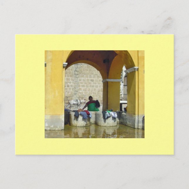 Wash Day in Antigua Postcard (Front)
