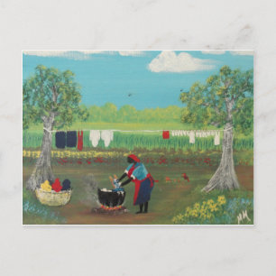 Wash Day in the Fifties Postcard