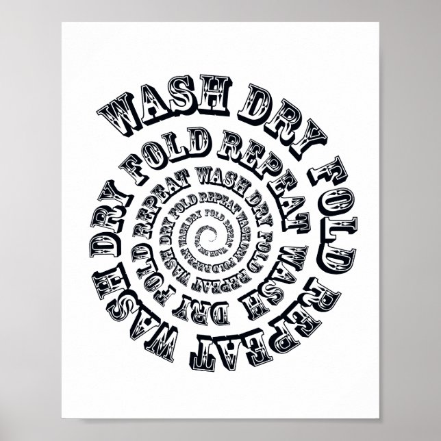 Wash Dry Fold Repeat Bathroom Sign (Front)