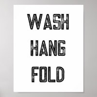 Wash Hang Fold Laundry Routine Poster