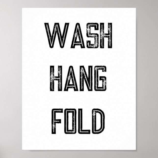 Wash Hang Fold Laundry Routine Poster (Front)