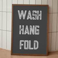 Wash Hang Fold Laundry Routine Poster
