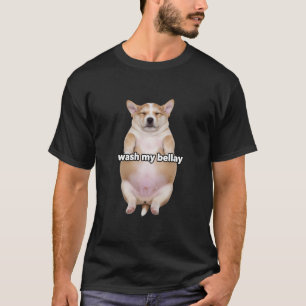 Wash My Bellay Funny Corgi Belly Humour Dog Lover T-Shirt