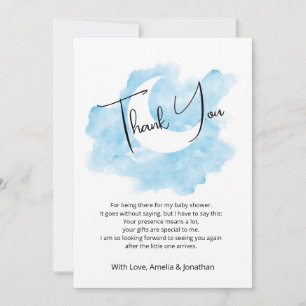 Wash Watercolor Celestial Flat Thank You Card