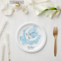 Wash Watercolor Over the Moon Baby Shower