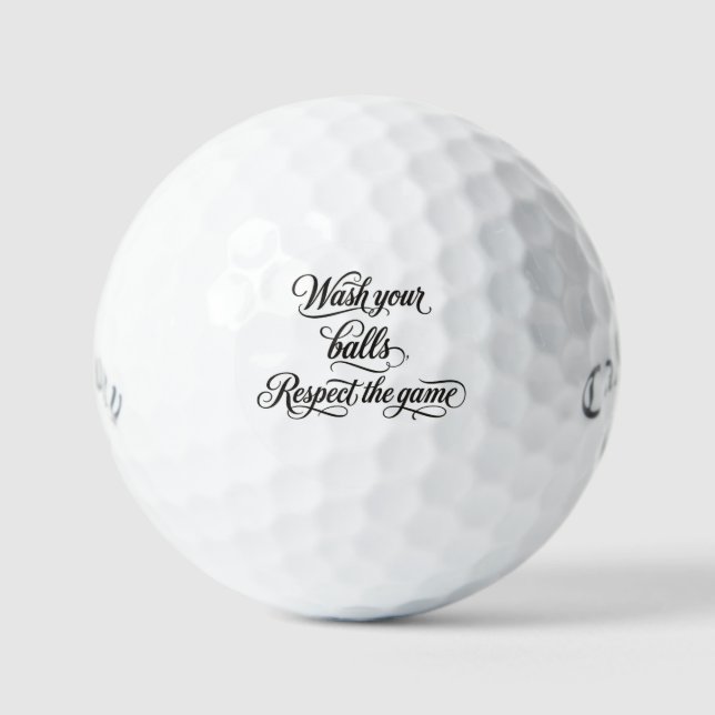 Wash Your Balls Golf Balls - Funny Callaway Gift (Front)
