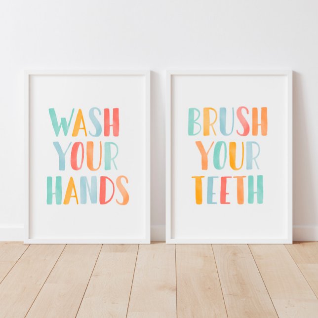 Wash Your Hands Brush Your Teeth Kids Bathroom (Creator Uploaded)