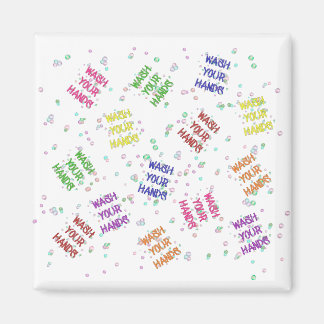 Wash Your Hands Bubbles Multi-Coloured Pattern Magnet