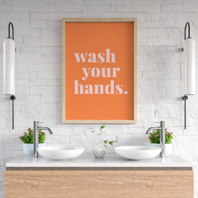 Wash Your Hands Colorful Text - Bathroom Kitchen Poster (Creator Uploaded)