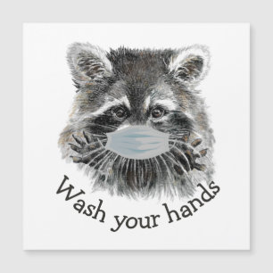 Wash Your Hands Covid Pandemic Cute Racoon Quote