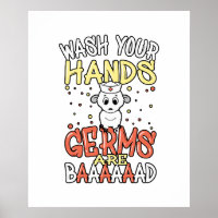 Wash Your Hands Germs Are Bad School Nurse Sheep