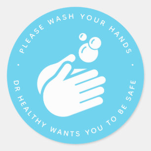 Wash Your Hands - Hand Washing Doctor Nurse & Flu Classic Round Sticker