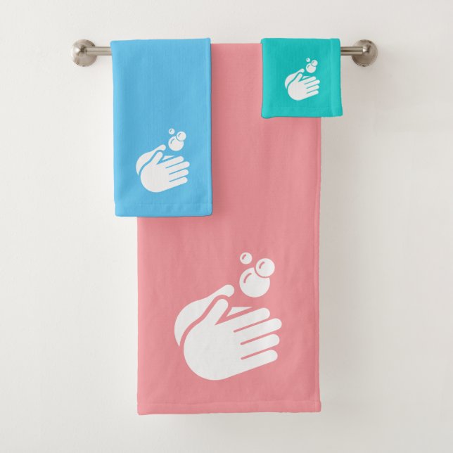 Wash Your Hands - Hand Washing Health Clean Flu Bath Towel Set (Insitu)
