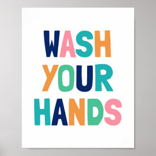 Wash Your Hands, Kids Bathroom Decor