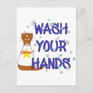 Wash Your Hands Oliver The Otter Postcard
