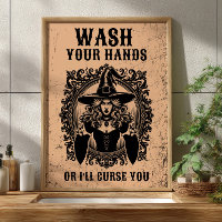 Wash Your Hands or I'll Curse You Funny Bathroom