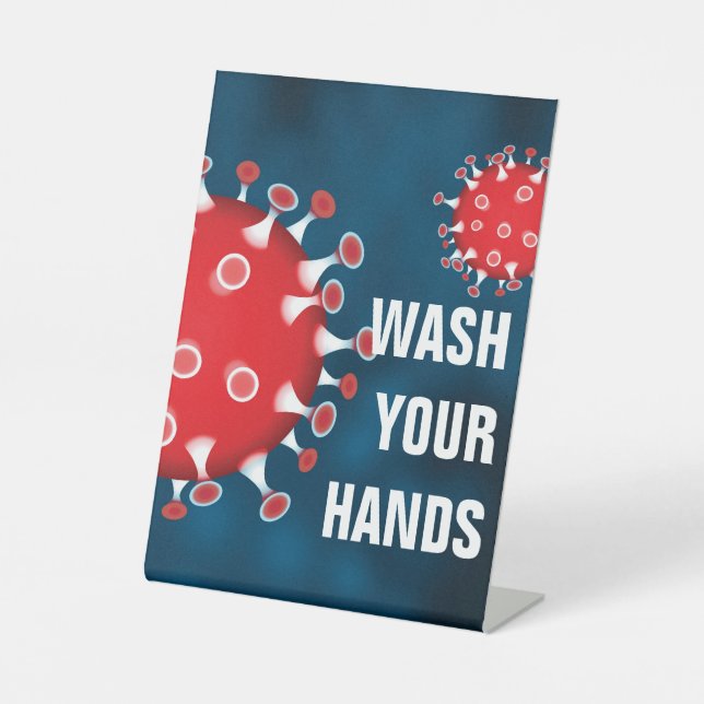 Wash Your Hands Pedestal Sign (Front)