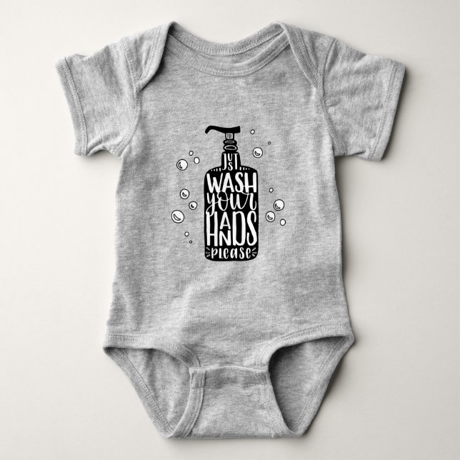 Wash Your Hands Please Baby Bodysuit (Front)