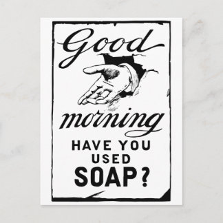 wash your hands- retro hygiene ad postcard