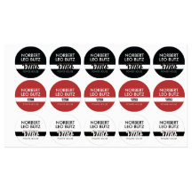 Washable Waterproof Sticker Label Black Red White