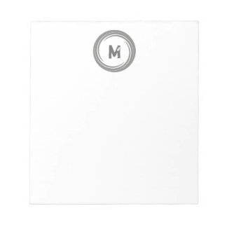 Washed Away! Grey Monogram Notepad