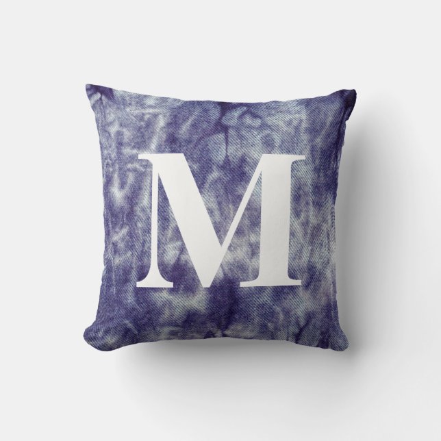 Washed Denim Design #6 with Monogram Cushion (Front)
