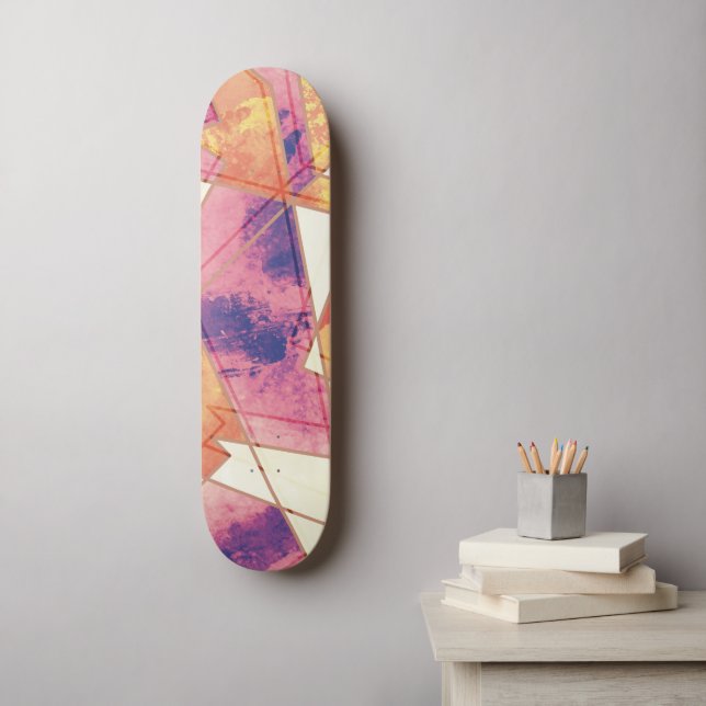 Washed Out Geometric Pattern Skateboard (Wall Art)
