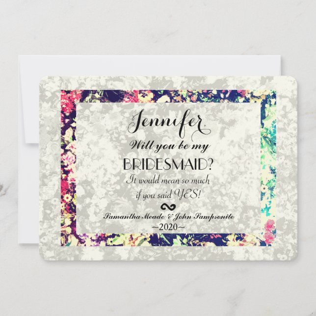 Washed Out & Multicolor Elegant Floral Collage Invitation (Front)