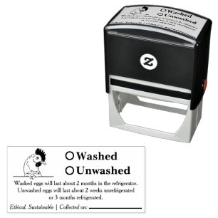 Washed Unwashed Chicken Egg Carton Packaging Self-inking Stamp