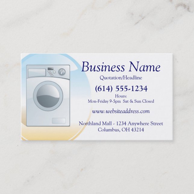 Washer/Appliances Business Card Design 2 (Front)