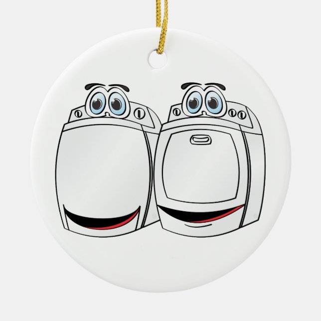 Washer Dryer Cartoon Ceramic Tree Decoration (Front)