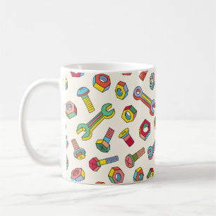 Washers and screws seamless pattern coffee mug