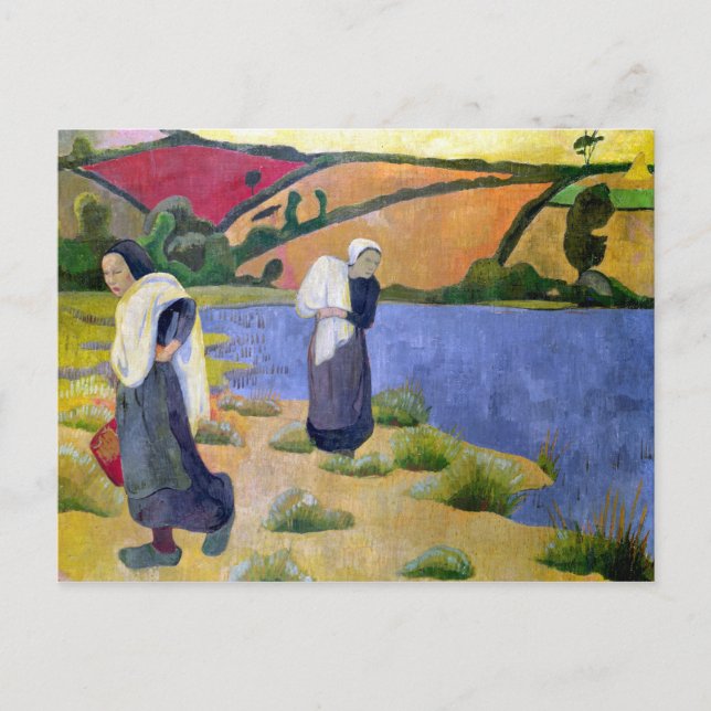 Washerwomen at the Laita River near Pouldu Postcard (Front)
