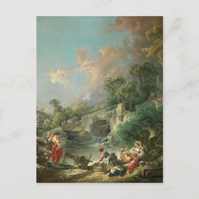 Washerwomen - François Boucher Postcard (Front)